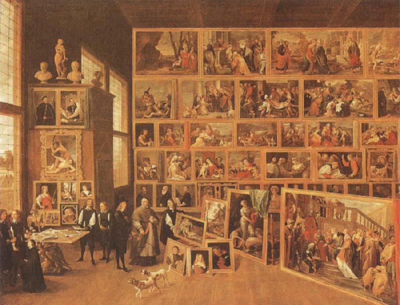 TENIERS, David the Younger Archduke Leopold william in his gallery at Brussels oil painting picture